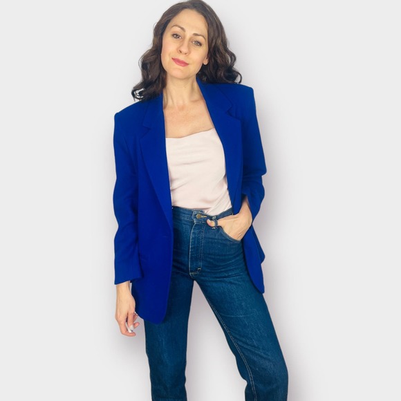 90s Sag Harbor Blue Wool Blazer - Picture 3 of 7